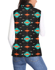 Turquoise Orange Aztec Women's Western Puffy Vest