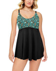 All Turquoise Swim Dress & Shorts Set