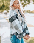 Plaid Button-Up Long Sleeve Pocketed Shacket