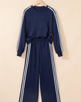 Varsity Stripe Crewneck Pullover and Sweatpants Set