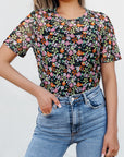 Floral Sheer Mesh T-Shirt