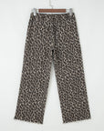 Leopard Denim Straight Leg Jeans