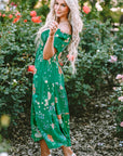 Kailany Floral Bubble Sleeve Smocked Tiered Midi Dress