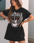 Harlee Nashville Guitar Crew Neck T Shirt Dress