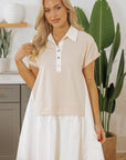Monroe Collared Buttoned Short Sleeve Mini Dress