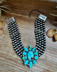 Princess Sonoran Turquoise Necklace – Emerson Thompson, Native Made, Sterling Silver