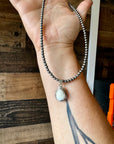 Teardrop Pendant - sterling silver with white buffalo