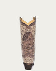 A1094 - WOMEN'S BONE COLOR FLORAL EMBROIDERY COWBOY BOOT