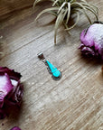 Teardrop Pendant with Kingman Turquoise – Option 2 – Sterling Silver – Native Made by SF – Fits 5mm