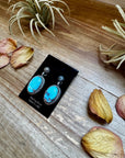 Golden Hill Turquoise Dangle Earrings – Sterling Silver, Post Style, USA Made