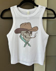 Cowboy Skeleton Cropped Tank