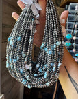 Golden Hill Turquoise & Sterling Silver Pearl Necklace – 16" + Extender