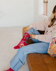 Lucky Chuck Take the Risk Hot Pink Performance Socks