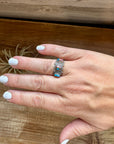 Band Ring - Size 7 - Pink Dahlia & sterling silver
