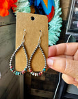 Teardrop Earrings – Sterling Silver Pearl & Sea Sediment