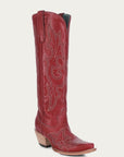A4465 - WOMEN'S EMBROIDERY TALL TOP RED SNIP TOE COWBOY BOOT