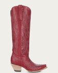 A4465 - WOMEN'S EMBROIDERY TALL TOP RED SNIP TOE COWBOY BOOT