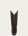 A4540 - MEN'S EMBROIDERY BROWN COWHIDE J TOE COWBOY BOOT