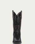 A4644 - MEN'S EMBROIDERY HONEY COWHIDE SHAFT GENIUNE BLACK PYTHON SNIP TOE COWBOY BOOT