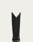 A4663 - MEN'S EMBROIDERY WITH WOVEN DETAIL AND OVERLAY FULL BLACK SNIP TOE COWBOY BOOT