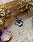 Naja Pendant with Dark Red & Purple Spiny Oyster – Sterling Silver – Native Made by KB
