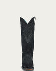 A4729 - WOMEN'S OVERLAY EMBROIDERY AND STUDS BLACK SNIP TOE COWBOY BOOTS