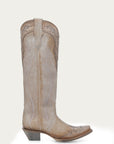 A4768 - WOMEN'S FEATHER EMBROIDERY WITH CRACKLED OVERLAY AND STUDS SAND SNIP TOE COWBOY BOOT