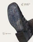 A4774 - MEN'S CAIMAN EMBROIDERY AND OVERLAY CHOCOLATE WIDE SQUARE TOE COWBOY BOOT