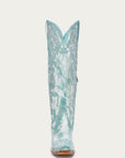 A4787 - WOMEN'S FLORAL EMBROIDERY FADED TURQUOISE SNIP TOE TALL TOP COWBOY BOOT