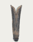 A4790 - WOMEN'S TAUPE FLORAL EMBROIDERY SNIP TOE TALL TOP COWBOY BOOT