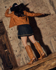 A4793 - WOMEN'S EMBROIDERY TAN J TOE COWBOY BOOT