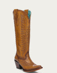 A4793 - WOMEN'S EMBROIDERY TAN J TOE COWBOY BOOT
