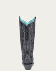 A4800 - WOMEN'S BLACK FLORAL EMBROIDERY SNIP TOE COWBOY BOOT