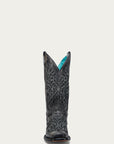 A4876 - WOMEN'S BLACK EMBROIDERY SQUARE TOE COWBOY BOOT