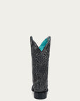 A4876 - WOMEN'S BLACK EMBROIDERY SQUARE TOE COWBOY BOOT