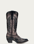 A4890 - WOMEN'S BROWN EAGLE OVERLAY SNIP-TOE COWBOY BOOT
