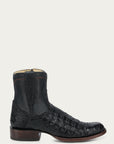 A4961 - MEN'S EMBROIDERY BLACK CAIMAN ROUND TOE COWBOY BOOT