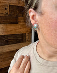 Oval stud earrings with Kingman turquoise - sterling silver