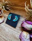 Kingman Turquoise Cluster Earrings – Sterling Silver