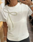 Rhinestone Bow Tee