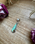 Teardrop Pendant with Kingman Turquoise – Option 3 – Sterling Silver – Native Made by SF – Fits 5mm
