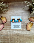 Stud Earrings – Orange Spiny & Turquoise (Stamped Marcella James)