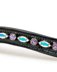 Paris Navette Crystal Patent Midline Browband - AB & Light Amethyst
