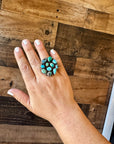 Round ring- size 6.5 - Sonoran Gold turquoise ring and sterling silver