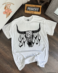 Zebra Bull Skull Tee or Crewneck