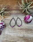 Dyed Pink Turquoise & Sterling Silver Pearl Teardrop Earrings – 3"