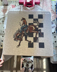 Checkered Cowboy TEE or CREWNECK