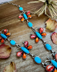 Massive Butterfly Necklace – Kingman Turquoise & Spiny Oyster – 32.5 Inch