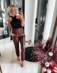 Leather Skinny Tapered Pants