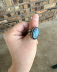 The Rio Grande Genuine Turquoise and Sterling Silver Ring, Size 6.5 | Boles Silver